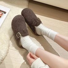 Load image into Gallery viewer, Women's Faux Fur Plush Slippers – Cozy French-Style Indoor House Shoes | Gray &amp; Coffee