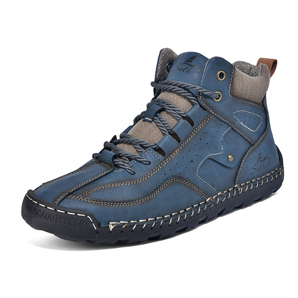 Men's Outdoor High-Top Casual Shoes – Breathable PU Lace-Up Sneakers | Sizes EU 38–48
