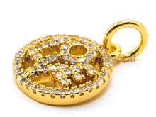 Load image into Gallery viewer, CZ Micro Pave 13mm love Round Pendant/Charm,CZ Love Charm, sku# F341