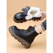 Load image into Gallery viewer, Women's Wool-Lined Waterproof Genuine Leather Winter Boots | Warm Mid-Heel Low Shaft Boots