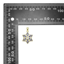 Load image into Gallery viewer, CZ Cobalt Enamel Jewish Star of David Pendant, Sku#LX599