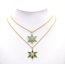 Load image into Gallery viewer, Abalone Turquoise Malachite North Star Charm, Sku#L683