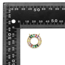 Load image into Gallery viewer, Colorful Baguette CZ Gold Round Ring Charm, Sku#LX306