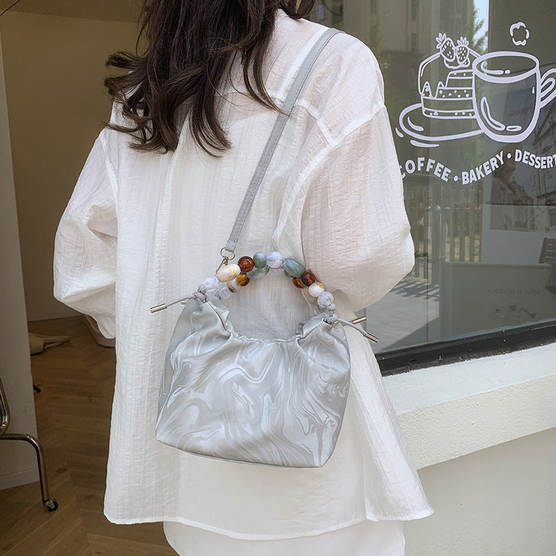 Pleated Pearl Crossbody Bag