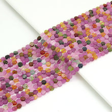 Load image into Gallery viewer, 5mm Multicolor Tourmaline Flat Coin Beads, Sku#U1936
