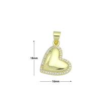 Load image into Gallery viewer, Clear CZ shinny Heart Charm Pendant, Sku#LK1152