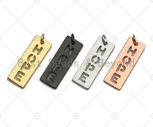Load image into Gallery viewer, Hollow Out HOPE Bar Pendant, Gold/Silver/Rose Gold/Black Rectangle Hope Dog Tag Pendant, DIY Jewelry Gift, 10x29mm, Sku#ML04