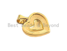 Load image into Gallery viewer, Enamel Colored heart Pendant, CZ Micro Pave Oil Drop Heart pendant, Enamel Jewelry, 15x16mm, sku#F940