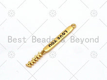 Load image into Gallery viewer, Colorful Enamel Love You Mama Word On Long Bar Pendant,18K Gold Filled Charm,Mother's Day Charm,Enamel Jewelry,4x30mm,Sku#LK394