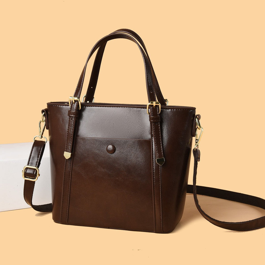 Minimalist PU Leather Shoulder Tote Bag