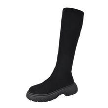 Load image into Gallery viewer, Women's Chunky Sole Suede Boots | Round Toe Slip-On Winter Boots