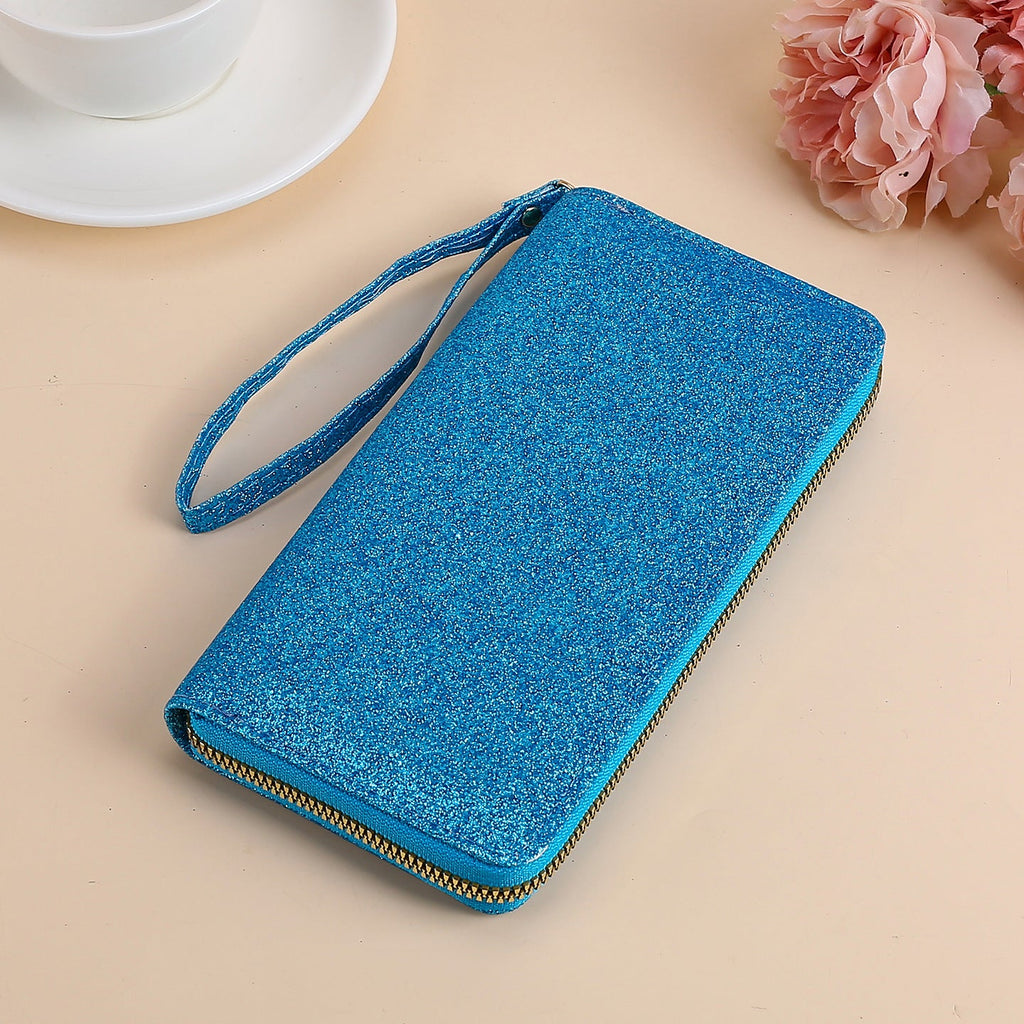 Women's Sequin Clutch Bag – PU Leather Evening Purse with Chain Strap