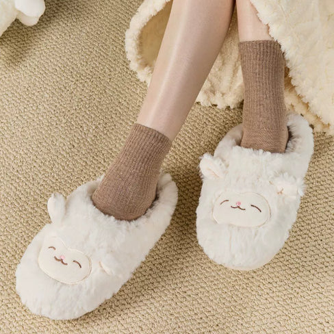 Fuzzy Indoor Slippers for Couples – Non-Slip TPR Sole, Faux Fur Lining, Coral Fleece Upper | Unisex House Shoes