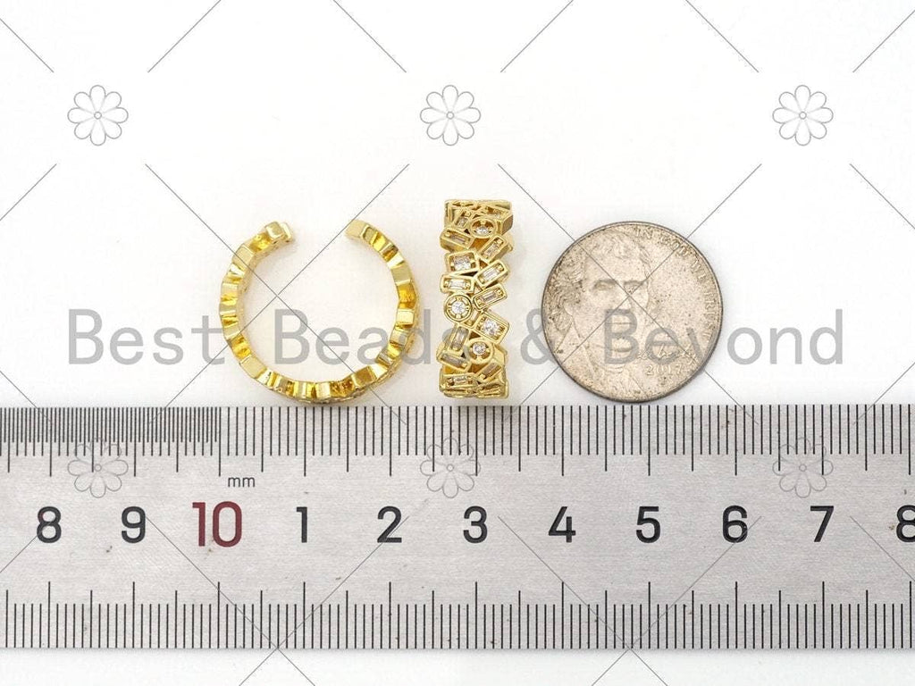 Baguette CZ Adjustable Ring, Sku#X209