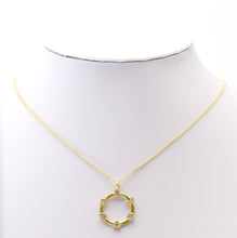 Load image into Gallery viewer, CZ Gold Heart Moon Star Flower On Round Ring Charm, Sku#LK766