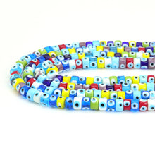 Load image into Gallery viewer, 7x11mm Evil Eye Glaze Rondelle Beads, Sku#U1971