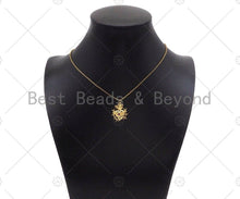 Load image into Gallery viewer, Fuchsia CZ Micro Pave Heart Shape Pendant/Charm, 18K Dainty