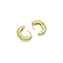 Load image into Gallery viewer, Gold Silver Rhombus diamond patten Chunky Huggie Earrings, Sku#A241
