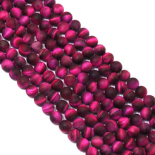 Load image into Gallery viewer, High Quality Fuchsia Tiger Eye Matt Round Smooth Beads, 8mm/10mm/12mm, Sku#UA302