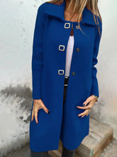 Load image into Gallery viewer, Women's Solid-color Mid-length Wool Coat With A Single-breasted Design