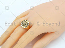 Load image into Gallery viewer, CZ Evil Eye On Oval Shape Adjustable Ring, Sku#X212