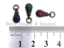 Load image into Gallery viewer, CZ Micro Pave Teardrop Shaped Dangle Charm, Cubic Zirconia Green Blue  Fuchsia Charms&amp;Pendants, Pave Dangle Charms, 6x3mm, sku#F357
