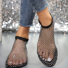 Load image into Gallery viewer, Women's Rhinestone Flat Sandals | Round Toe Mesh Summer Shoes