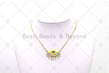 Load image into Gallery viewer, CZ Micro Pave Enamel Colorful Evil Eye With Teardrop Shape Pendant, 18K Gold Filled Evil Eye Charm,Necklace Bracelet Charm Pendant,Sku#L636