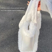 Load image into Gallery viewer, Fluffy Crossbody Bag for Women – Plush PVC Patchwork Shoulder Bag