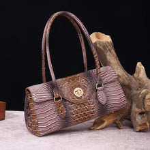 Load image into Gallery viewer, Women's Crocodile-Print Shoulder Tote Bag - Retro European Style PU Leather Handbag