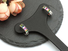 Load image into Gallery viewer, Rainbow CZ Micro Pave Huggie Earrings, sku#J46C