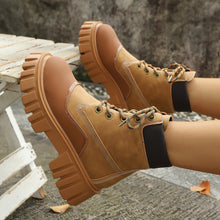 Load image into Gallery viewer, Women's Chunky Heel Vintage Ankle Boots – Plus Size Lace-Up Block Heel Booties