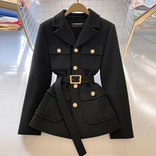 Load image into Gallery viewer, Women's Solid-Color Loose All-Match Cropped Waist-Cinching Coat