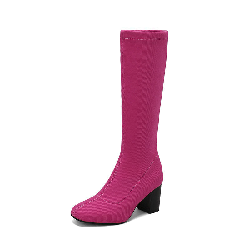 Women's Stretchy Over-the-Knee Boots | Chunky Platform High Heel