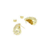 Load image into Gallery viewer, Clear CZ Pearl  drop Shape Earrings, Sku#A395
