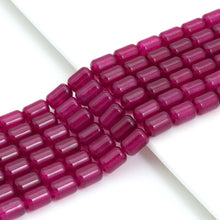 Load image into Gallery viewer, 8x12mm Red Jade Smooth Cylinder Beads, Sku#U2238
