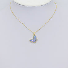 Load image into Gallery viewer, Pink Blue Pearl Butterfly Charm, Sku#LX459