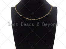 Load image into Gallery viewer, Dainty Finished Gold Necklace and Bracelet for Women, Gold Chain Ready to wear w/Lobster Clasp, 16"/32"/7", sku#LK107