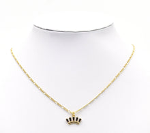 Load image into Gallery viewer, Gold Black CZ Crown Charm, Sku#LK663