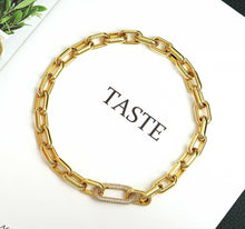 Load image into Gallery viewer, Chunky Chain Necklace with CZ Clasp, Sku#CL17