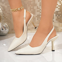 Load image into Gallery viewer, Women's Pointed-Toe Stiletto Heels | Patent Leather Open-Back High Heels