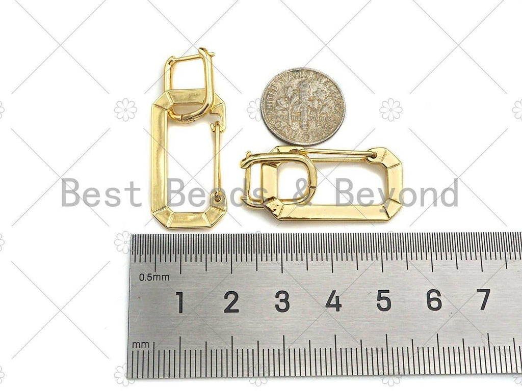 Rectangle Link Huggie Earring, Sku#O11