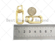 Load image into Gallery viewer, Rectangle Link Huggie Earring, Sku#O11