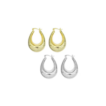 Load image into Gallery viewer, Gold Silver Chunky Oval Statment Earrings, Sku#A234