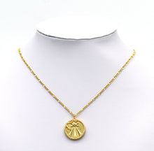 Load image into Gallery viewer, Gold CZ Embossed Snake On Round Coin Charm, Sku#F1501C