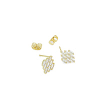 Load image into Gallery viewer, Baguette CZ Silver Rhombus Diamond Shape Earrings, Sku#A387