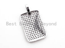 Load image into Gallery viewer, CZ Micro Pave Rectangle Pendant/Charm, Cubic Zirconia Pendant, Pave Dog Tag, 18x26mm, sku#F478