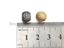Load image into Gallery viewer, CZ Micro Pave Big Hole Spacer Beads, Large hole Spacer beads, Cubic Zirconia Spacer, Beads for Leather Cord,12mm/10mm, sku#X107