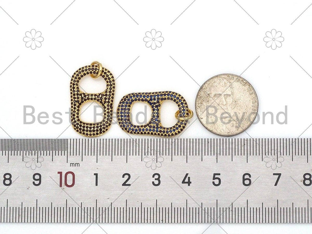Colorful Micro Pave CZ Soda Pop Tab Shape Pendant,18K Gold Filled CZ Charm,Necklace Bracelet Charm Pendant,16x25mm,Sku#F1412
