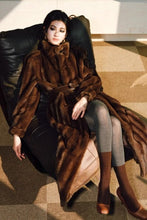 Load image into Gallery viewer, Mink-textured Three-dimensional Silhouette Belt Eco-fur Coat